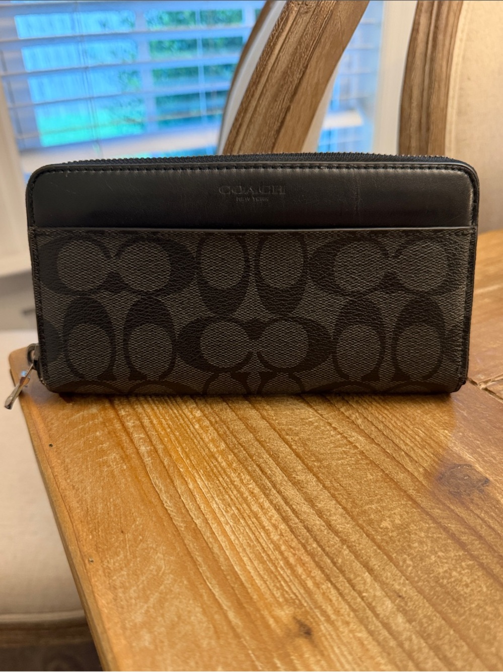 Coach Signature Zip-Around Accordion Wallet